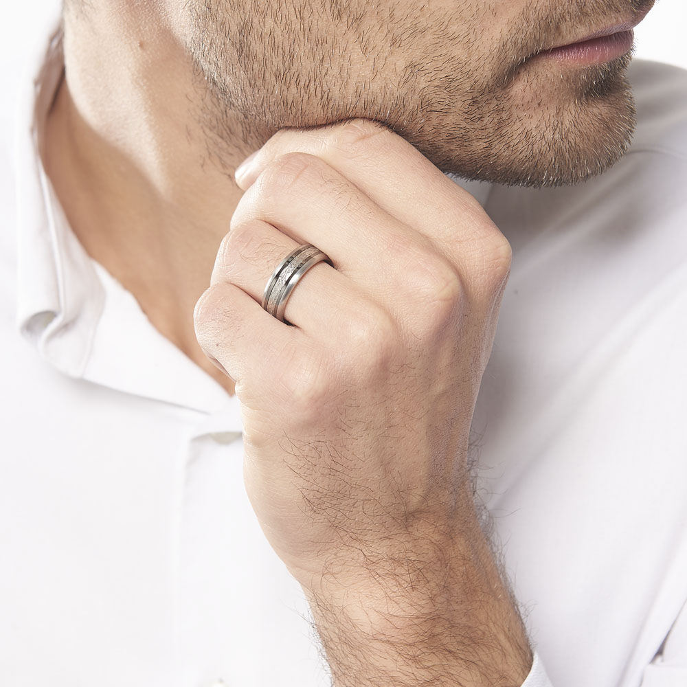 Bague Mollie Acier Blanc - Bagues Homme | Marc Orian
