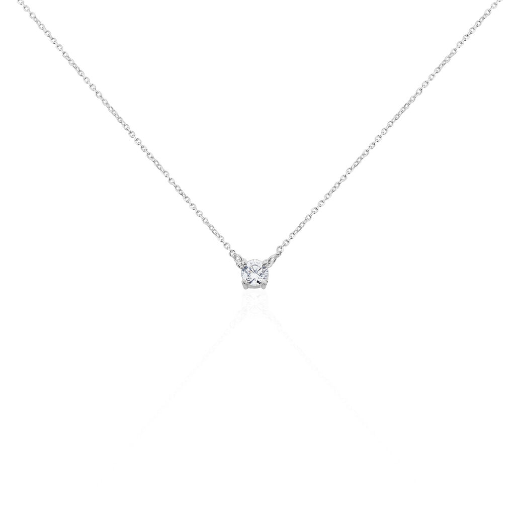 Collier Ponama Or Blanc Oxyde De Zirconium - Colliers avec pierres Femme | Marc Orian