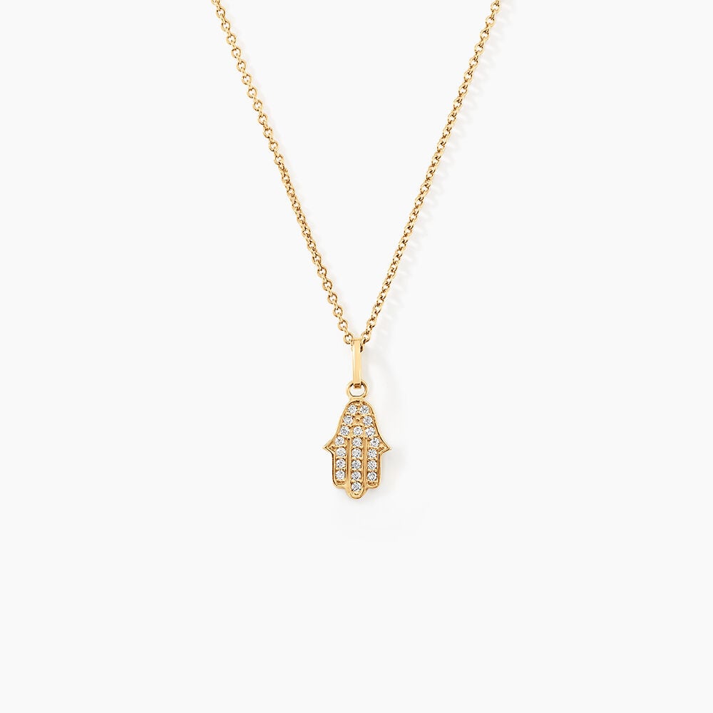 Pendentif Fatima Or Jaune Oxyde De Zirconium - Pendentifs Famille | Marc Orian