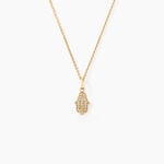 Pendentif Fatima Or Jaune Oxyde De Zirconium - Pendentifs Famille | Marc Orian