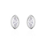 Boucles D'oreilles Puces Arone Argent Blanc Oxyde De Zirconium - Pendantes Femme | Marc Orian