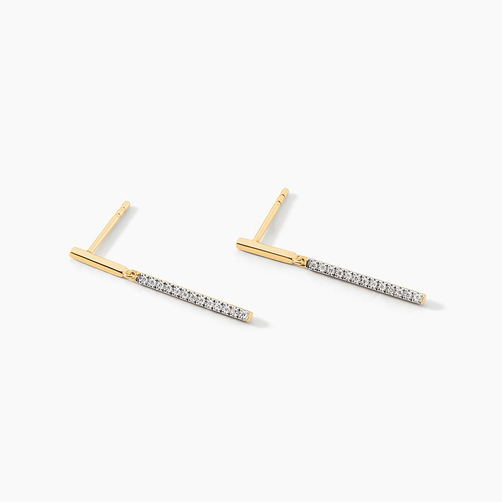 Boucles D'oreilles Pendantes Alayna Or Jaune Diamant - Pendantes Femme | Marc Orian