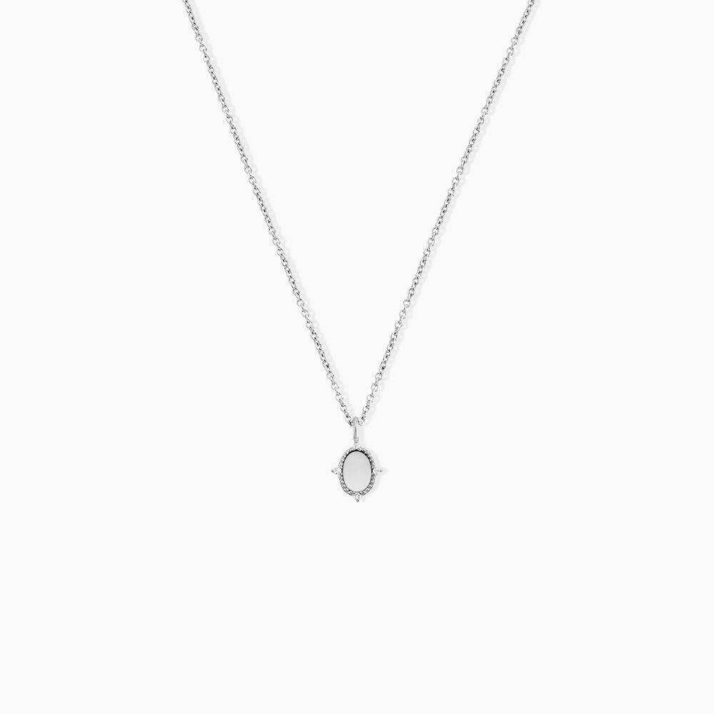 Collier Margot Argent Blanc Nacre Oxyde De Zirconium - Colliers avec pierres Femme | Marc Orian