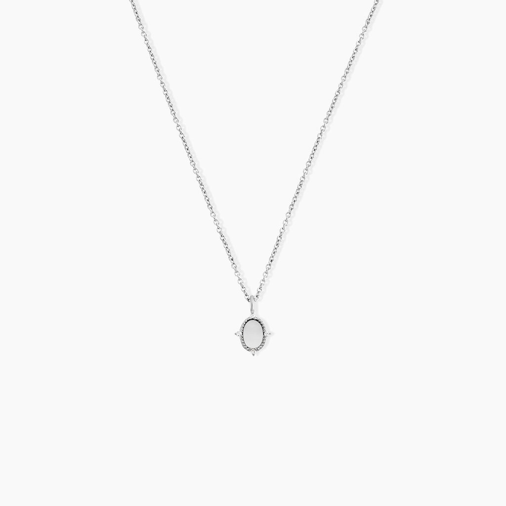 Collier Margot Argent Blanc Nacre Oxyde De Zirconium - Colliers avec pierres Femme | Marc Orian