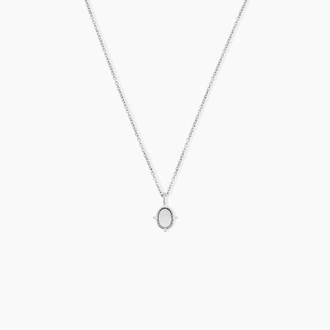 Collier Margot Argent Blanc Nacre Oxyde De Zirconium - Colliers avec pierres Femme | Marc Orian