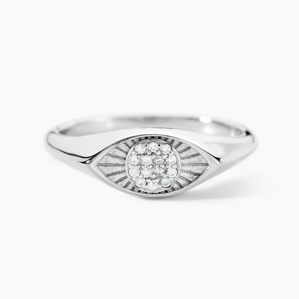 Chevali&egrave;re Evalyn Argent Blanc Oxyde De Zirconium - Bijoux fantaisie Femme | Marc Orian