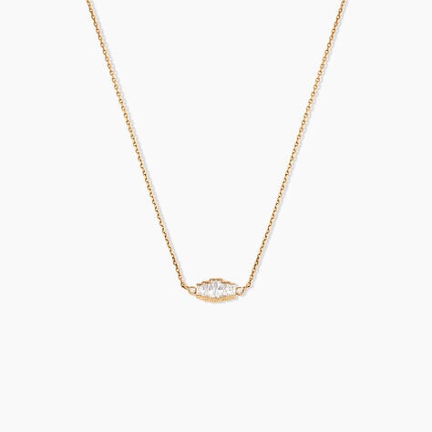 Collier Isoria Plaqu&eacute; Or Jaune Oxyde De Zirconium - Colliers avec pierres Femme | Marc Orian