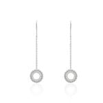 Boucles D'oreilles Pendantes Florenzia Argent Blanc Oxyde De Zirconium - Pendantes Femme | Marc Orian