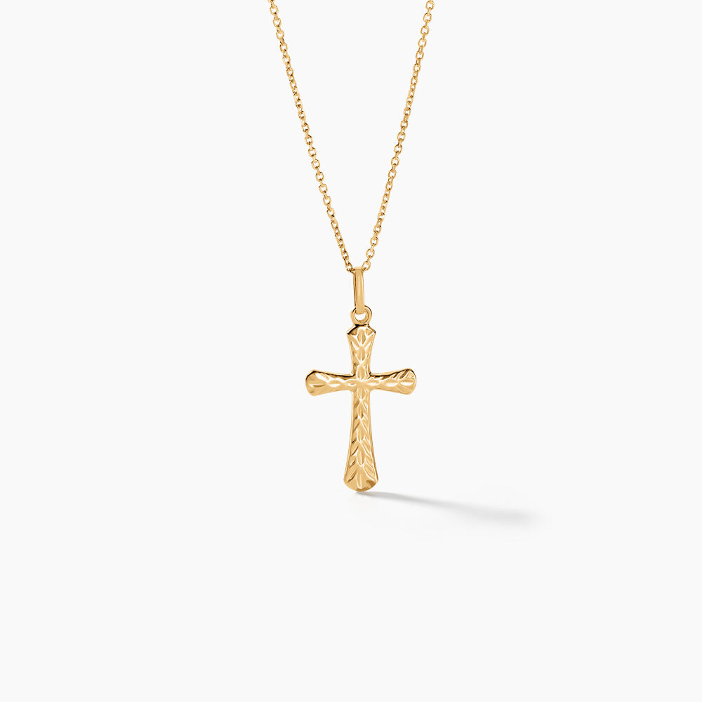 Pendentif Bathilde Croix Striee Or Jaune - Pendentifs Famille | Marc Orian