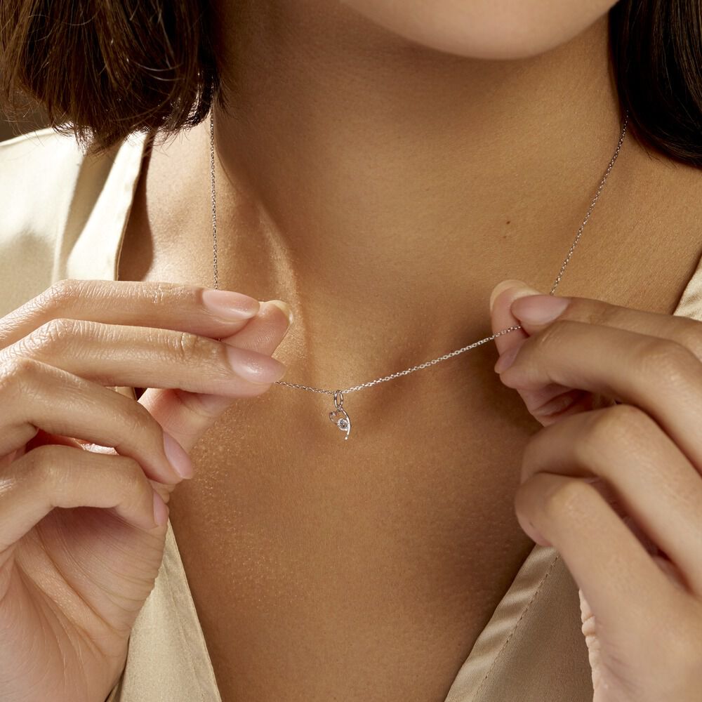 Collier Romance Or Blanc Oxyde De Zirconium - Colliers avec pierres Femme | Marc Orian