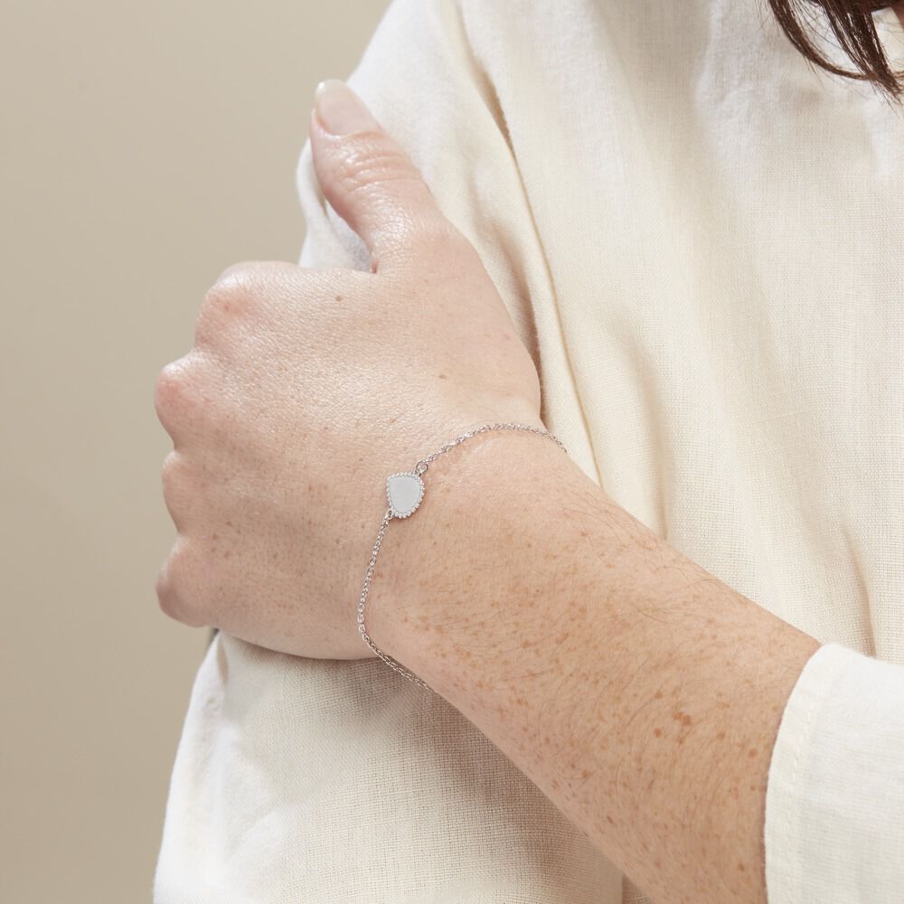 Bracelet Argent Blanc Paros - Bracelets chaînes Femme | Marc Orian