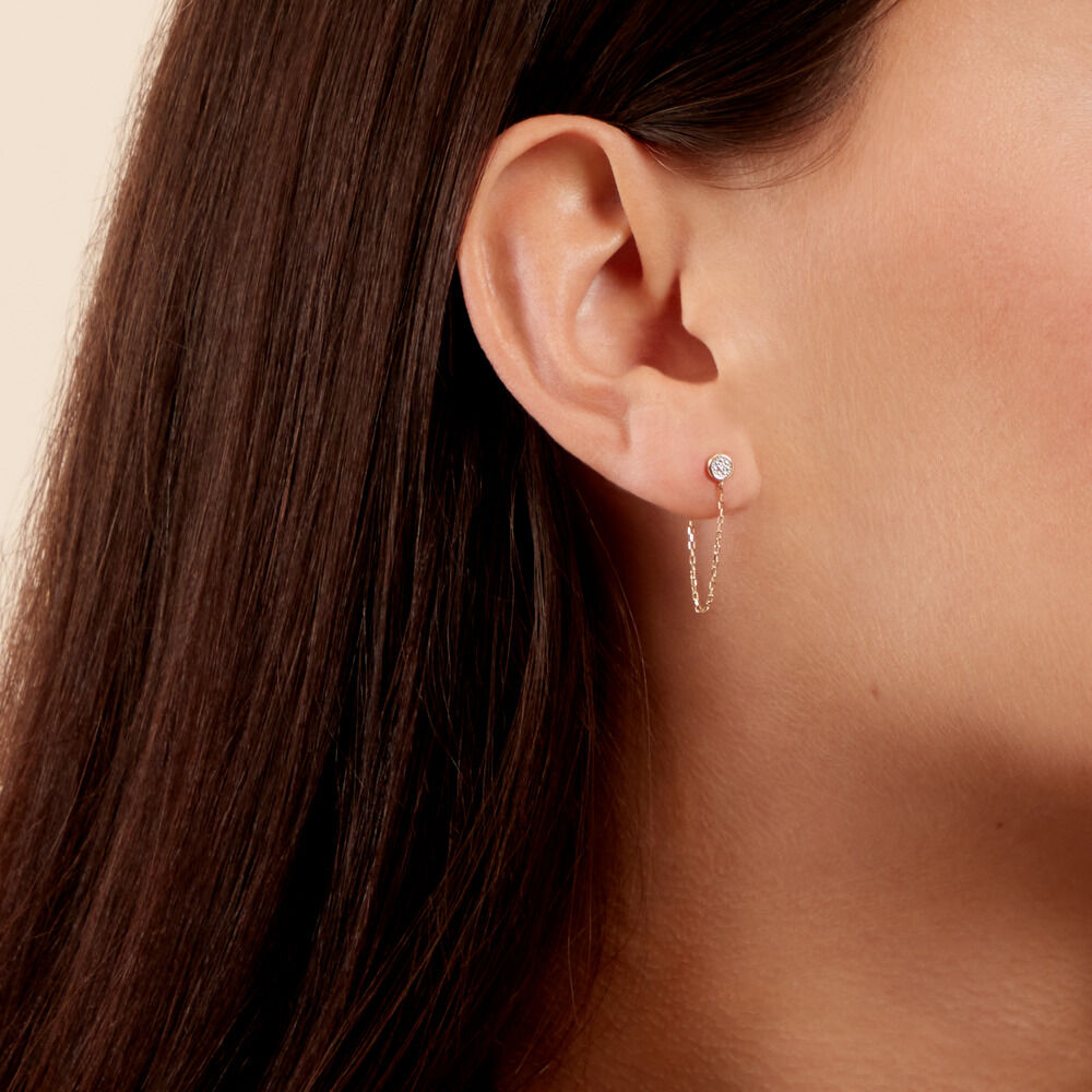 Boucles D'oreilles Pendantes Mon 1er Diamant Or Jaune Diamant -  Femme | Marc Orian