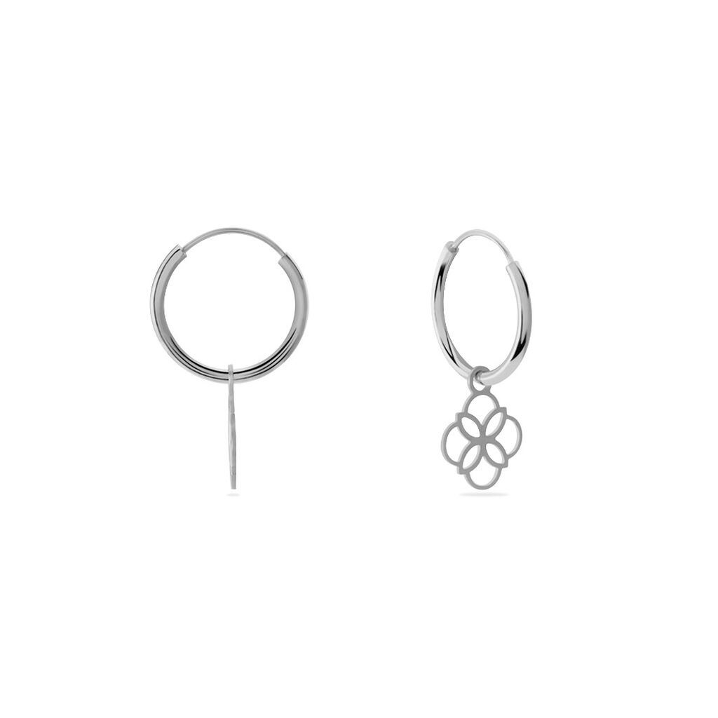 Creoles Elvyn Argent Blanc - Boucles d'oreilles Créoles Femme | Marc Orian
