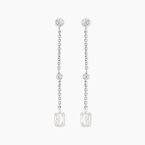 Boucles D'oreilles Puces Argane Argent Blanc Oxyde De Zirconium - Puces Femme | Marc Orian
