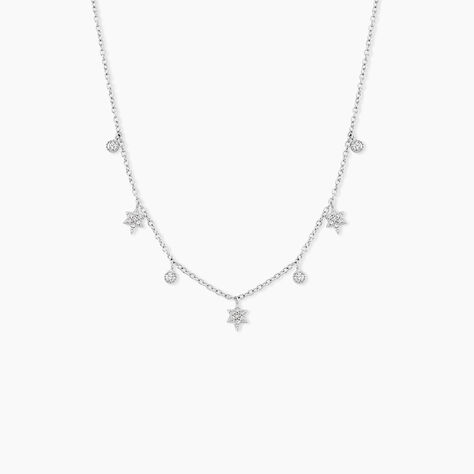 Collier Astria Argent Blanc Oxyde De Zirconium - Colliers avec pierres Femme | Marc Orian