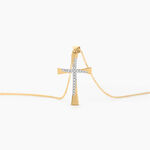 Collier Jamil Croix Or Jaune Diamant - Colliers avec pierres Femme | Marc Orian
