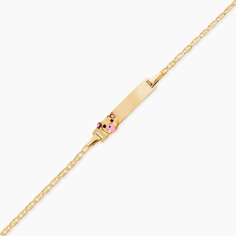Bracelet Identit&eacute; Euzebia Maille Chemin De Fer Or Jaune - Gourmettes Enfant | Marc Orian