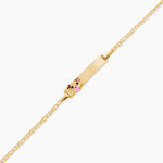 Bracelet Identit&eacute; Euzebia Maille Chemin De Fer Or Jaune - Gourmettes Enfant | Marc Orian