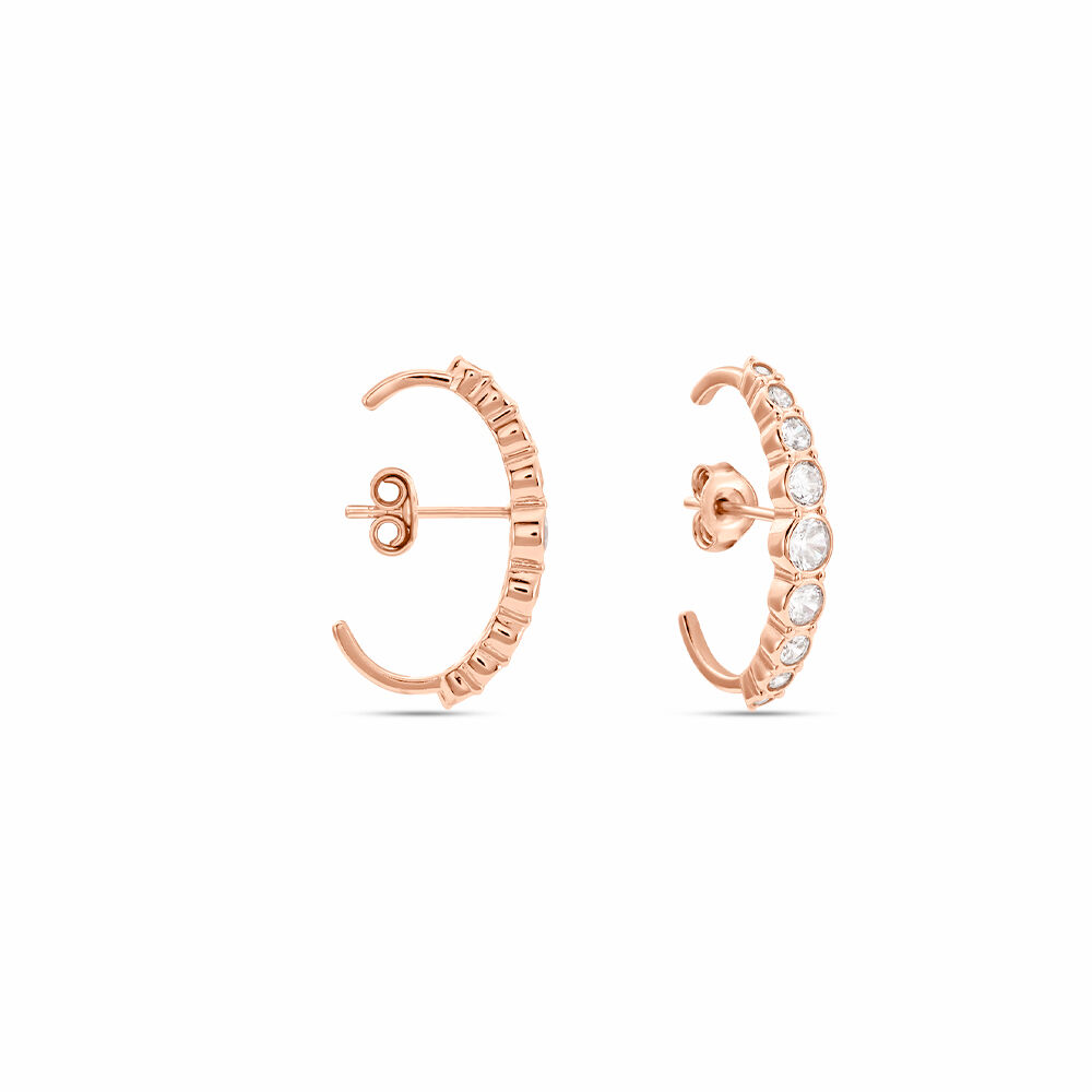 Boucles D'oreilles Liviu Argent Rose Oxyde De Zirconium - Créoles Femme | Marc Orian