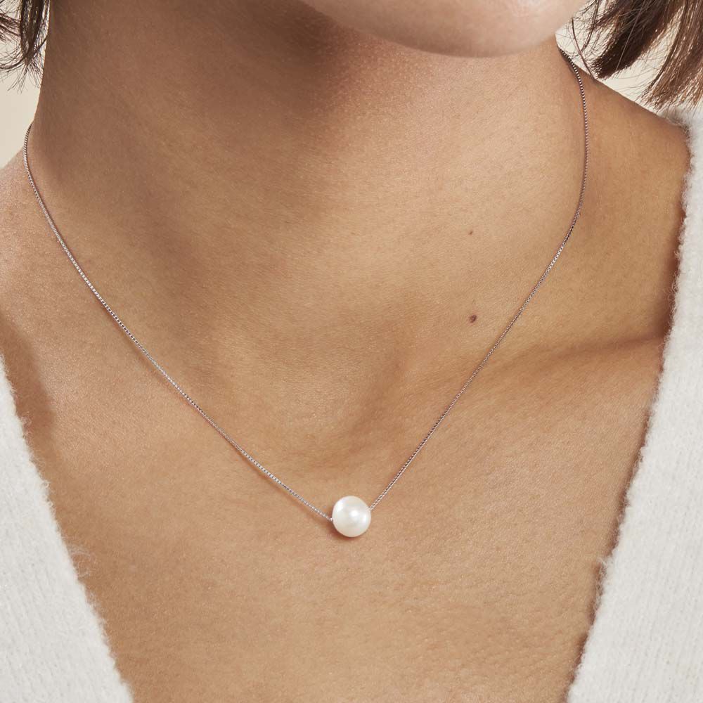 Collier Rada Maille Venitienne Argent Blanc Perle De Culture - Colliers avec pierres Femme | Marc Orian