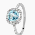 Bague Or Blanc Adrienne Topaze Oxydes De Zirconium - Bagues pierres fines Femme | Marc Orian