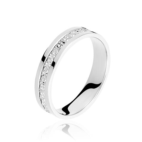 Alliance Fantaisie Diamantee Ruban Plat Or Blanc - Alliances duo Unisex | Marc Orian