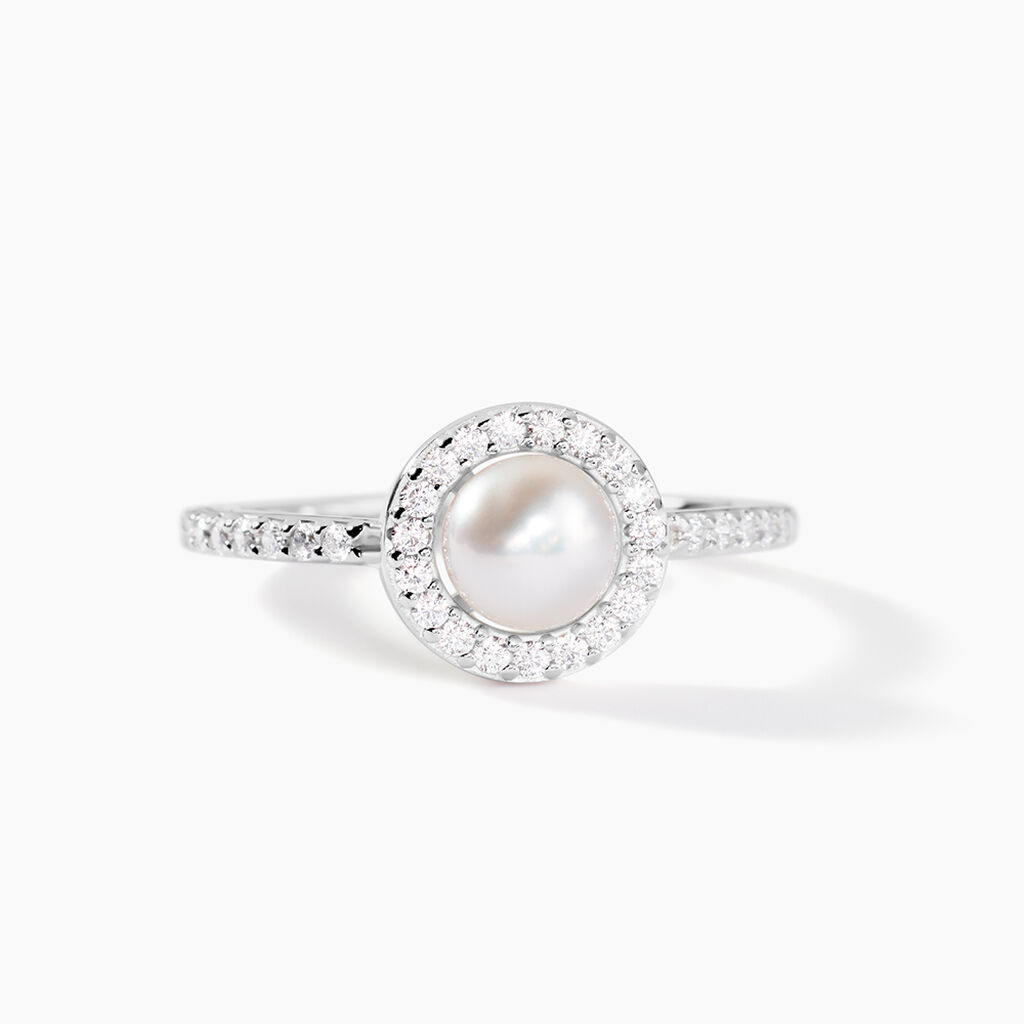 Bague Argent Blanc Suada Perle De Culture Oxyde De Zirconium - Bijoux fantaisie Femme | Marc Orian