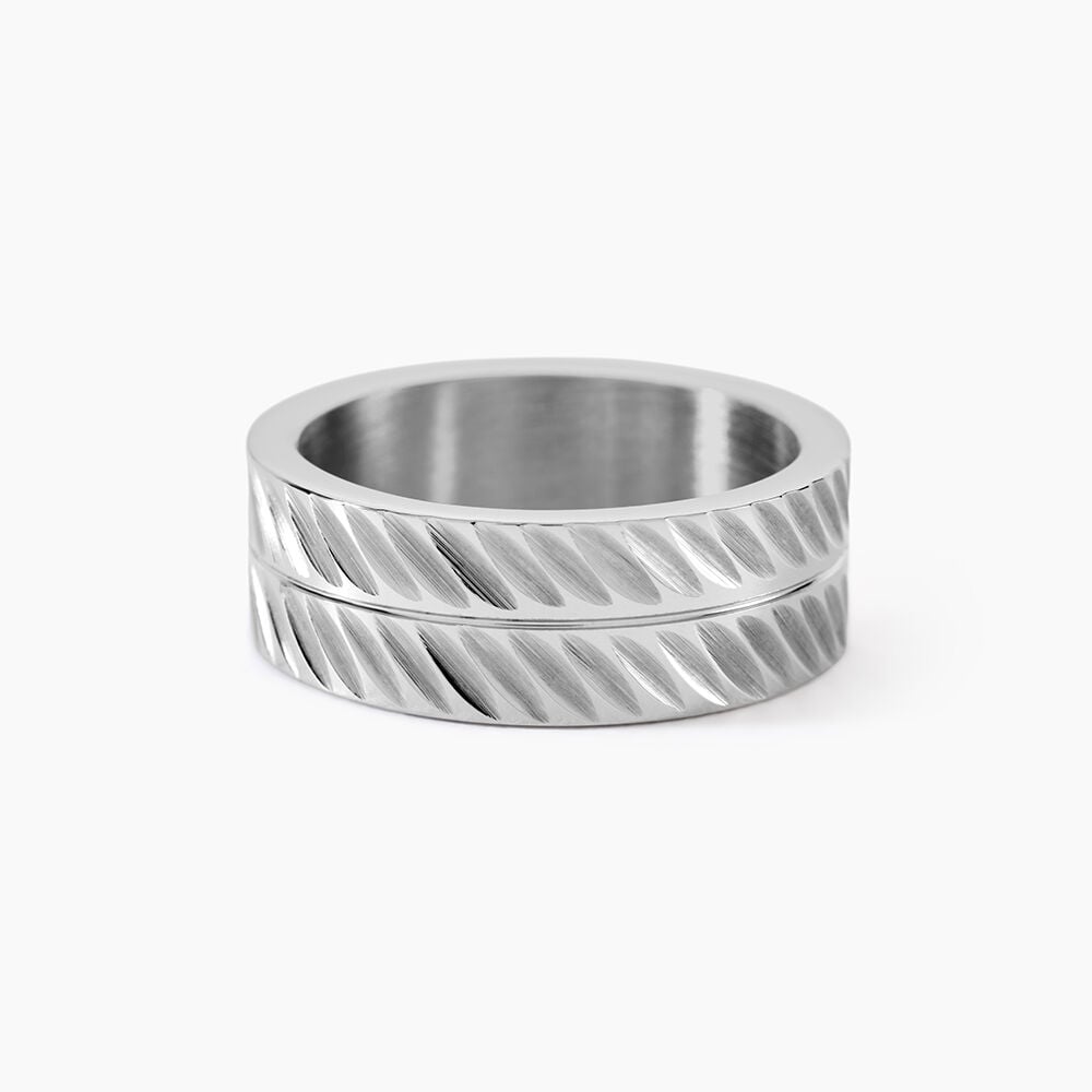 Bague Noam Acier Blanc - Bijoux fantaisie Homme | Marc Orian