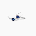 Demi Cr&eacute;oles Barrett Or Blanc Saphir Diamant - Cr&eacute;oles Femme | Marc Orian