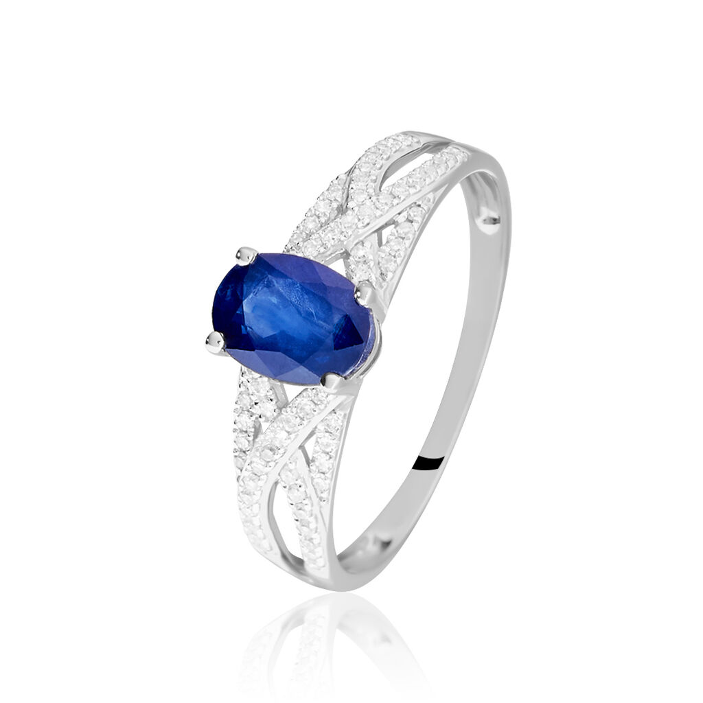 Bague Tehina Or Blanc Saphir Et Diamant - Solitaires Femme | Marc Orian
