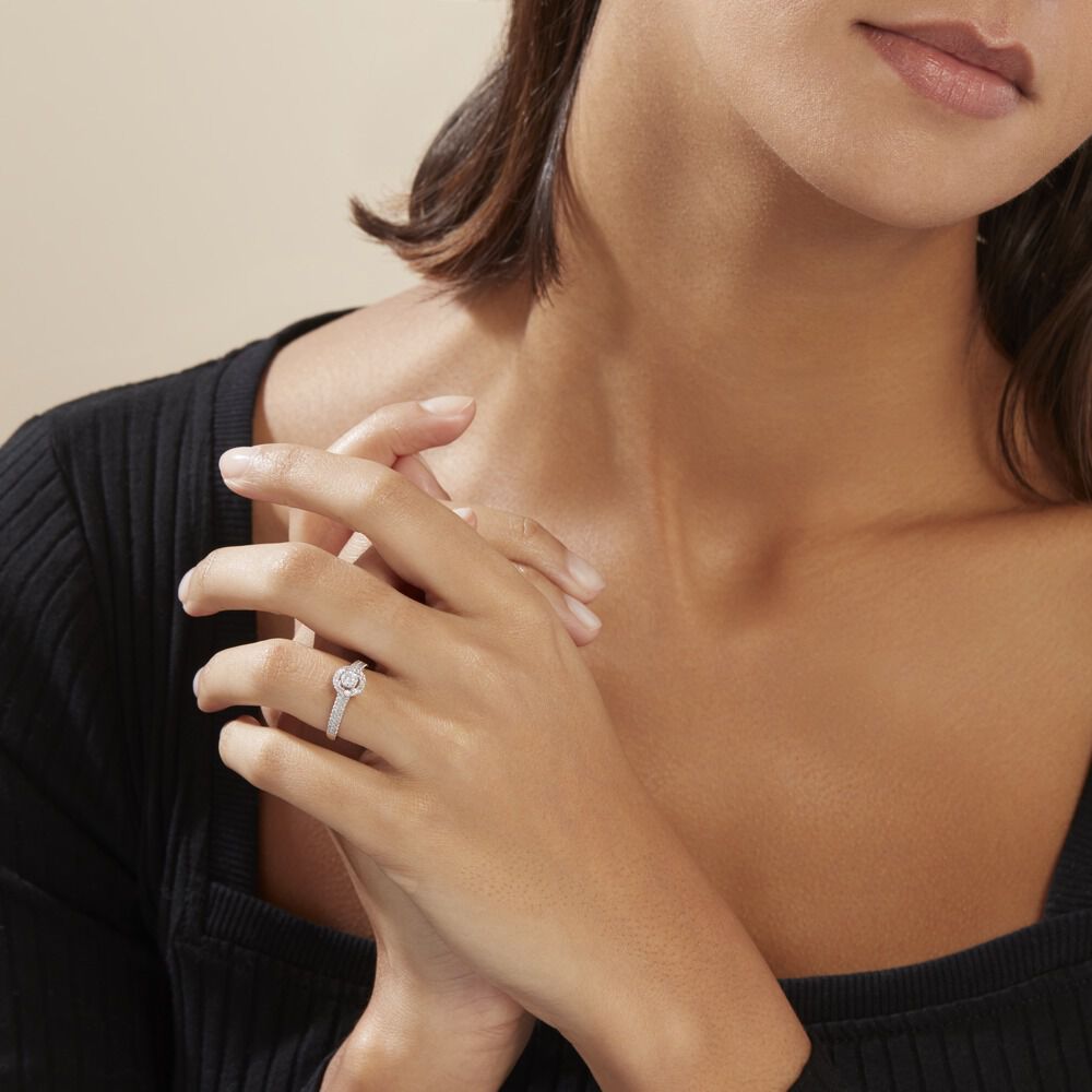 Bague Or Blanc Natanaele Diamants - Solitaires Femme | Marc Orian