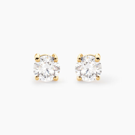 Boucles D'Oreilles Puces Aphrodite Ld Or Jaune Diamant Synth&eacute;tique - Puces Femme | Marc Orian