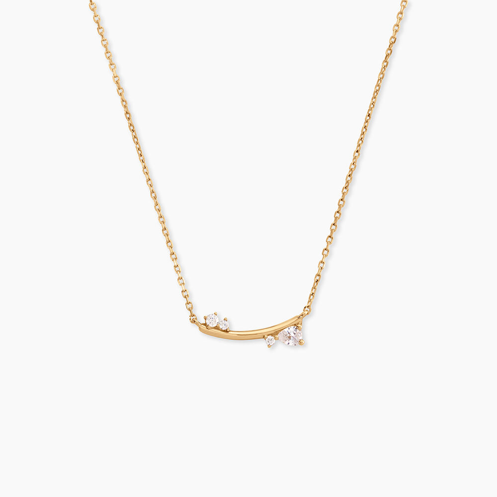 Collier Doline Plaqu&eacute; Or Jaune Oxyde De Zirconium - Colliers avec pierres Femme | Marc Orian