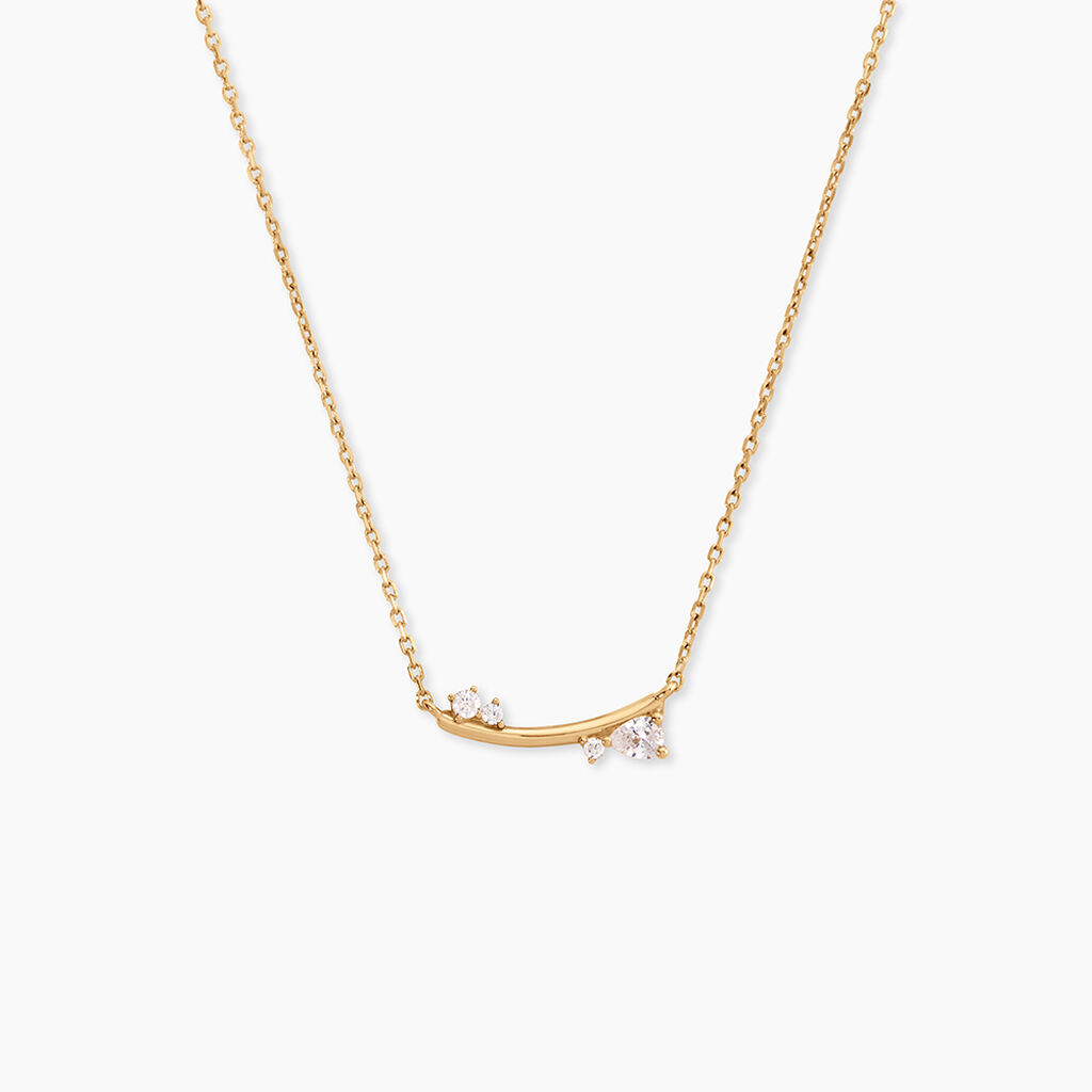 Collier Doline Plaqu&eacute; Or Jaune Oxyde De Zirconium - Colliers avec pierres Femme | Marc Orian