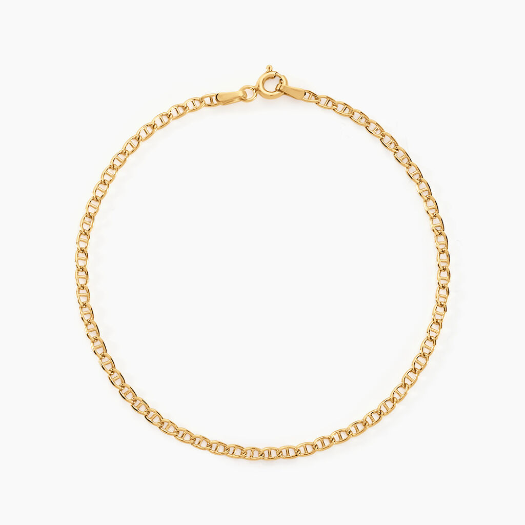 Bracelet Capucin Or Jaune Maille Marine Plate - Bracelets mailles Femme | Marc Orian