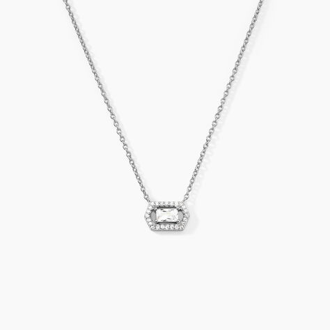Collier Gia Argent Blanc Oxyde De Zirconium - Colliers avec pierres Femme | Marc Orian