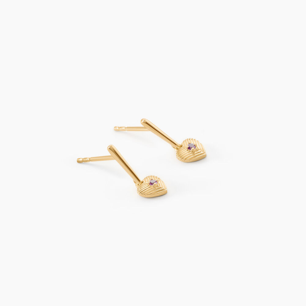 Boucles D'Oreilles Pendantes Benesh Argent Dor&eacute; A L'Or 750/1000 Am&eacute;thyste - Pendantes Femme | Marc Orian