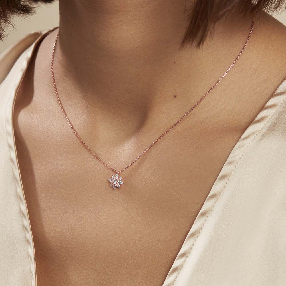 Collier Lorraine Argent Rose Oxyde De Zirconium - Colliers avec pierres Femme | Marc Orian