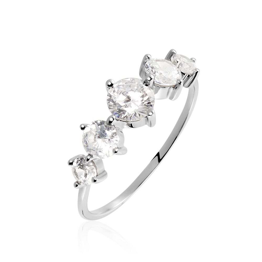 Bague Or Blanc Riyad Oxydes De Zirconium - Solitaires Femme | Marc Orian