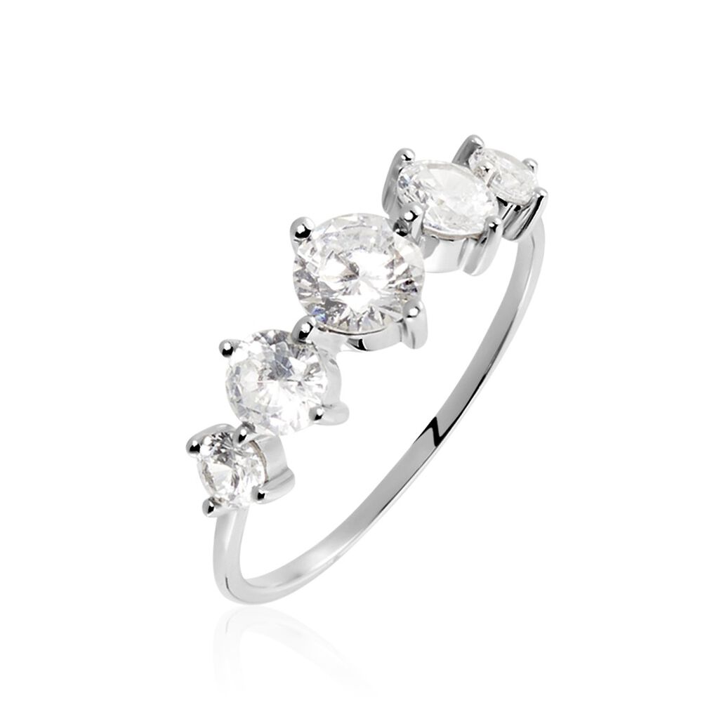 Bague Or Blanc Riyad Oxydes De Zirconium - Solitaires Femme | Marc Orian