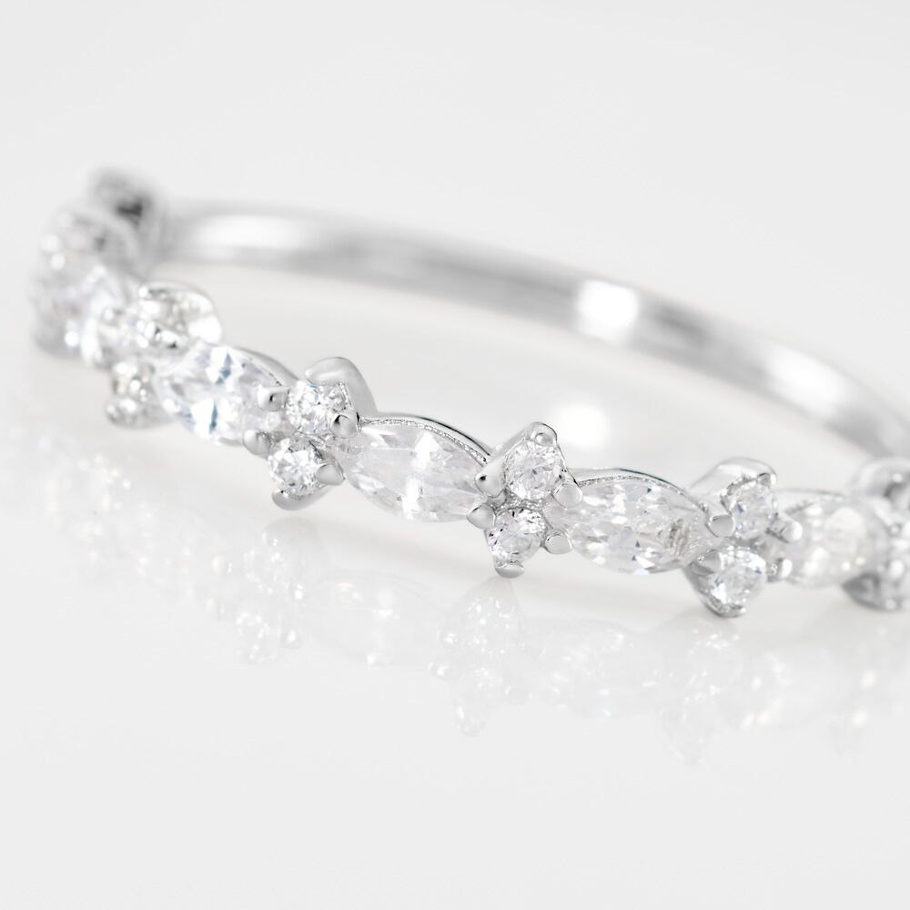 Bague Argent Blanc Eclat D'Aurore Oxydes De Zirconium - Bijoux fantaisie Femme | Marc Orian