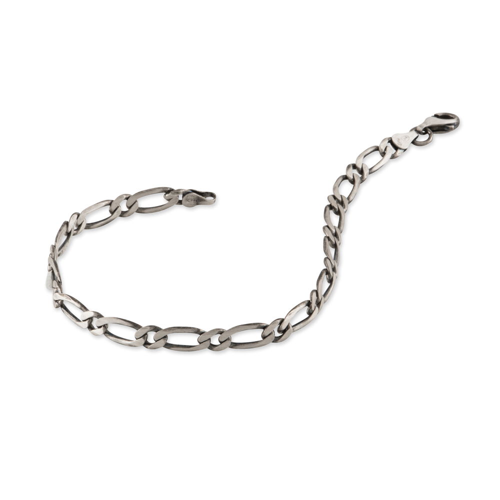 Bracelet Anilo Noircie Argent Blanc - Bracelets mailles Homme | Marc Orian