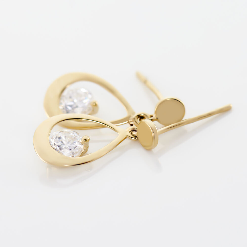 Boucles D'oreilles Pendantes Phaenna Or Jaune Oxyde De Zirconium - Pendantes Femme | Marc Orian