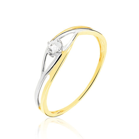 Bague Solitaire Peline Or Bicolore Oxyde De Zirconium - Bagues Solitaire Femme | Marc Orian