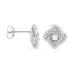 Boucles D'oreilles Puces Anasthase Argent Blanc Oxyde De Zirconium - Pendantes Femme | Marc Orian