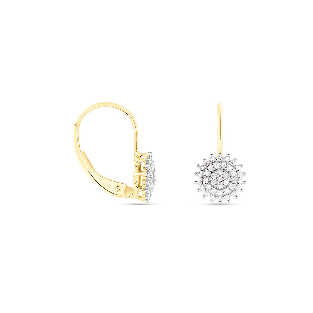 Boucles D'oreilles Pendantes Veronick Or Jaune Diamant - Boucles d'oreilles pierres précieuses Femme | Marc Orian