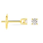 Boucles D'oreilles Puces Victoria Or Jaune Diamant - Puces Femme | Marc Orian