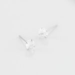 Boucles D'oreilles Puces Laena Argent Blanc Oxyde De Zirconium - Puces Femme | Marc Orian