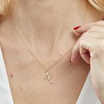 Pendentif Lettre N Or Jaune Oxyde - Pendentifs Famille | Marc Orian