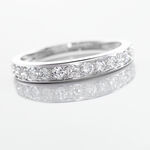 Demi-alliance Or Blanc  Valentine Diamant Synthetique - Alliances avec pierres Femme | Marc Orian